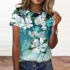 Women'S T-Shirt 3d Floral Print Tee Large Size Tops Woman Clothing Everyday Female Top Women Short Sleeve T Shirt