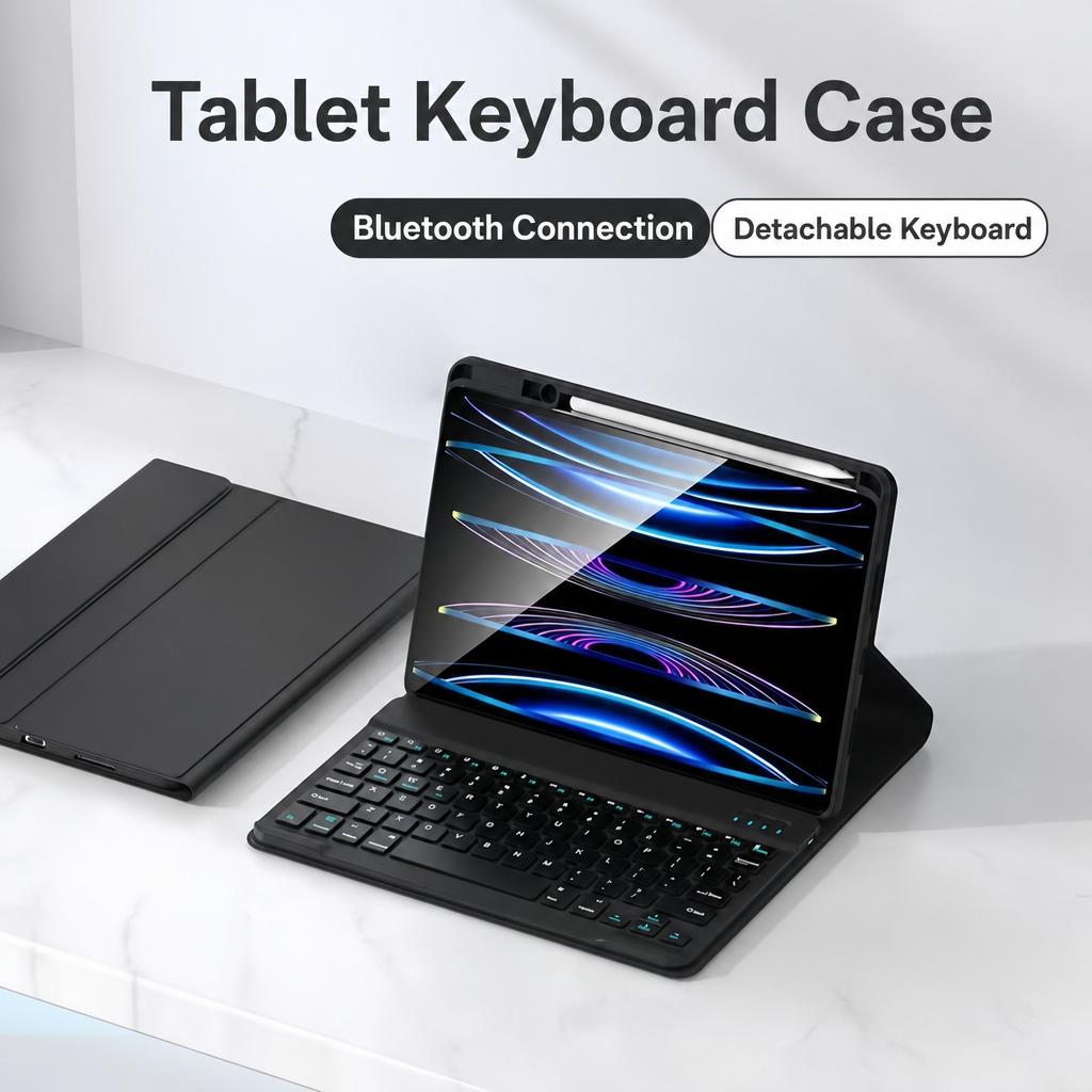 Case for iPad Air 11 4 5 10th 10.9 11th 11 Detachable Wireless Bluetooth Keyboard iPad 7th 8th 9th 10.2 Cover Support Charging