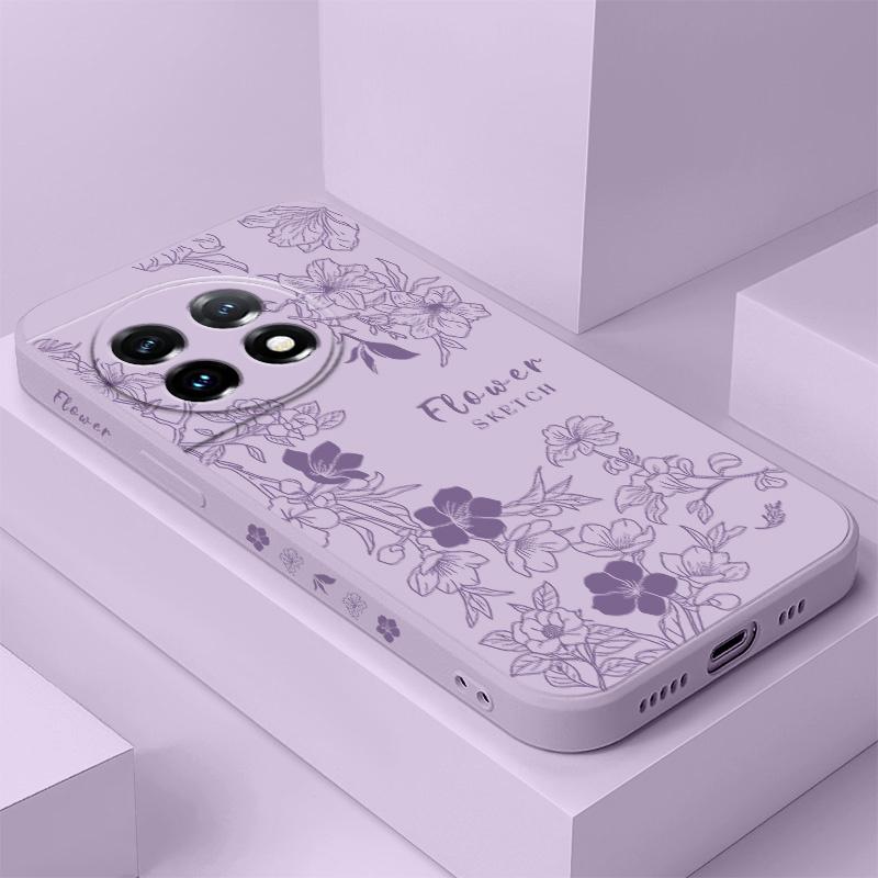 Line Morning Glory Phone Case For Oneplus 13 13R 12 12R 11 11R 10 10R 10T 9R 9RT 9 8T 8 7 7T Pro 5G Liquid Silicone Cover
