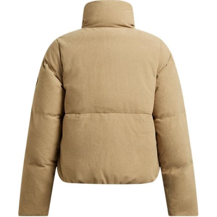 Under Armour Coldgear Limitless Stand Collar Теплый однотонный повседневный пуховик с длинным рукавом Женская верхняя одежда Camel-Brown 1384652-263