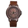 Панковские часы с черепом из натуральной кожи, часы с антикварной кожей и водонепроницаемым аналоговым кварцевым механизмом, готический аксессуар, идеальный подарок для и