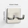 Крючок из нержавеющей стали для дома, кухни, настенный, без дырокола, для ванной, водонепроницаемый, с сильным клеем, для хранения, двойной крючок