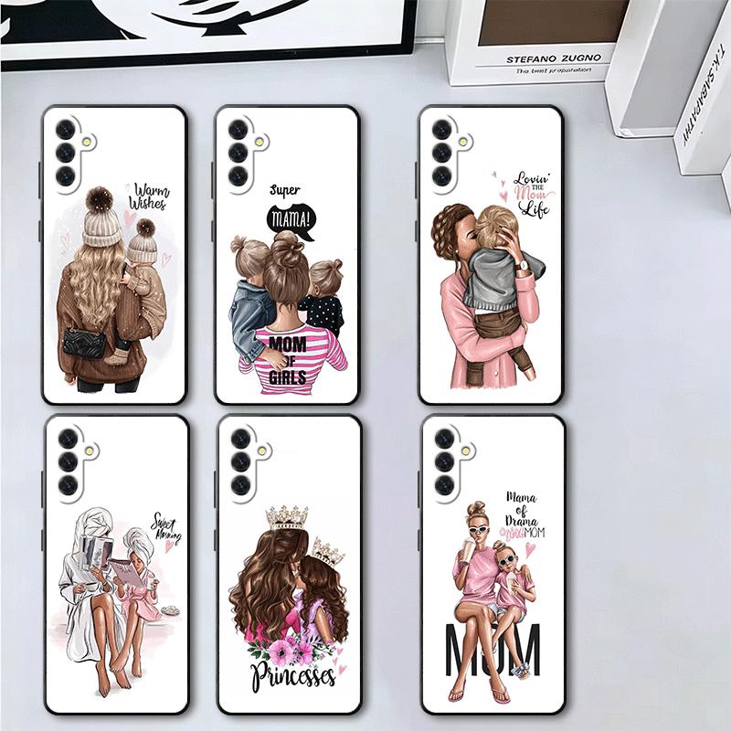 Baby Mom Girls Soft Phone Case for Samsung A17 A37 A57 A16 A26 A36 A56 A15 A25 A35 A55 A14 A24 A34 A54 A13 A23 A33 A53 A52 A12