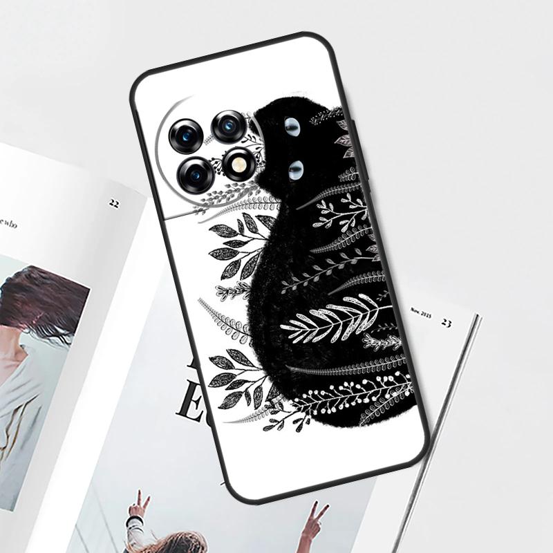 Милые черные коты Для OnePlus 12 11 9 10 Pro 8T 9RT 10T 10R 12R OnePlus Nord 3 2T CE 2 Lite N10 N20 N200 Чехол