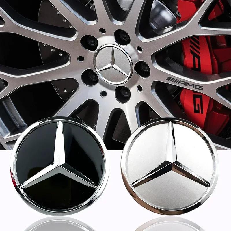 4pcs 60mm Black Silver Car For Mercedes Benz Wheel Cap Badge Logo Cover W176 W177 W204 W205 W213 W212 W206 X156 X253 W117 W166 FI1