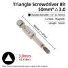 Triangle Head Screwdriver Bit Set Magnetic 1/4" Hex S2 Steel Security Triangular Screw Driver Bits Ratchet Wrench Hand Tools