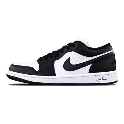 Air Jordan 1 Black Panda Кожаная Амортизация, Износостойкие Низкие Винтажные Баскетбольные Кроссовки Унисекс Черный, Белый 553558-165(Команда425-)