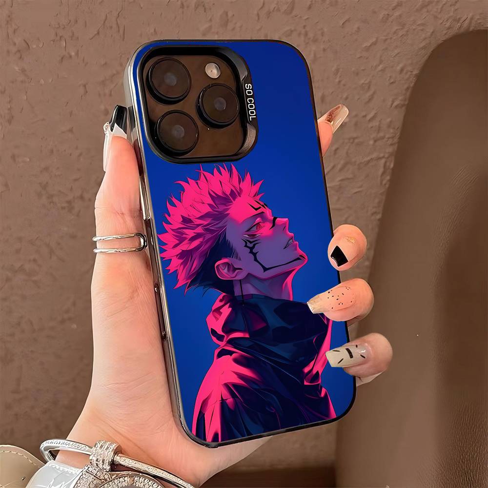 Чехол для телефона J-jujutsu kaisen для iPhone 17 17Air 16 15 14 13 12 11 Pro Max Plus Цветной Серебристый