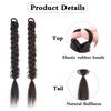 LISI HAIR Synthetic 16inch Braided Ponytail Hair Extensions Black Ponytail Wig High Temperature Fiber Wig For Women Cosplay Use