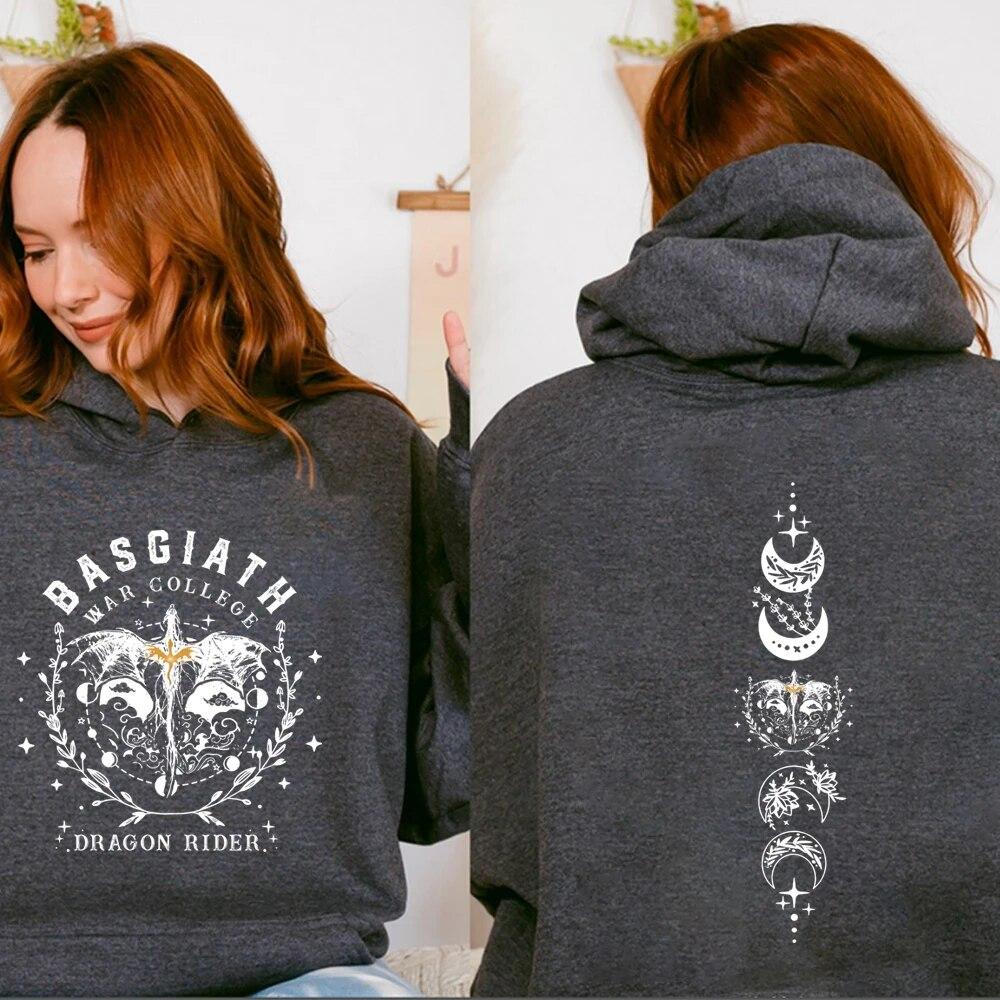 Толстовка унисексFourth Wing Hoodie Basgiath War College Свитер с капюшоном Dragon Rider Толстовка серии Empyrean Унисекс Повседневные толстовки