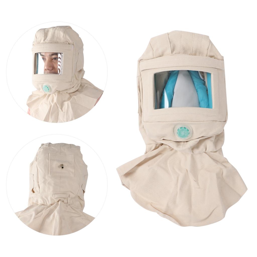 Sand Blasting Hood Anti Wind Dust Protective Face Shield Breathable Protection for Polishing Sanding