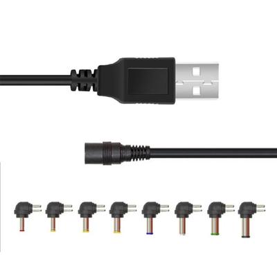 USB 5V в DC5.5x2.1мм Кабель для зарядки питания для роутеров, динамиков, USB на DC5521 Зарядный провод, набор из 8 наконечников-адаптеров