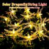 20/50LED Solar LED Dragonfly Fairy Lights Outdoor String Light Garland Waterproof Festival Lamp Garden Christmas Decoration