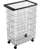 Yamazaki Jitsugyo Laundry Basket with Casters Black Approx. W28 X D46.5 X H61cm Tower Laundry Basket Large Capacity 4777