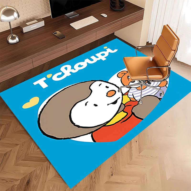 1pc Cartoon T-T'choupi Print Area Rug - Soft, Washable Non-Slip Indoor Mat, Living Room, Home Office Decorative Rug,Office Decorative