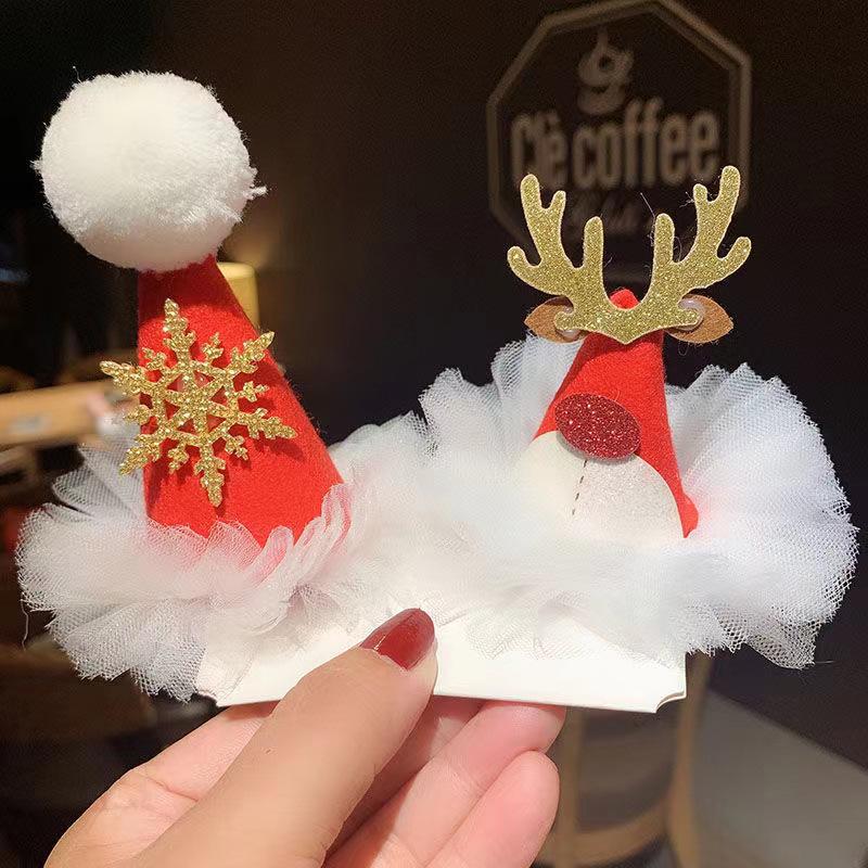 Праздничная заколка для волос в виде рогов северного оленя со снежинкой - Лидер продаж рождественских аксессуаров для волос для детей