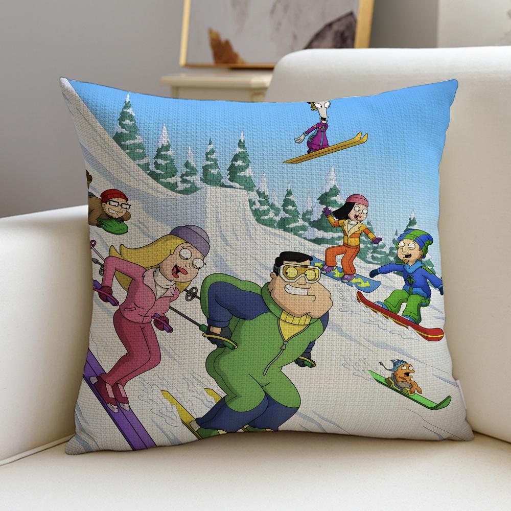 Funny AAmerican DadS Cushion Cover Breathable and skinfriendly linen pillowcase square removable and washable cushion