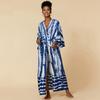 2023 Summer Women's African Kimono Cardigan Long Open Front Light Weight Jacket With Self Tie Chic Swimsuit Cover Up Q1314