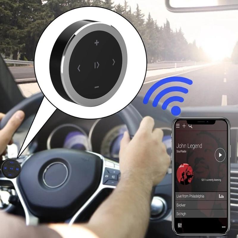 Мини-беспроводной Bluetooth-совместимый мультимедийный контроллер, руль мотоцикла, велосипеда, мультимедийный пульт, автомобильный руль, воспроизведение музыки в формате MP3 для IOS Android