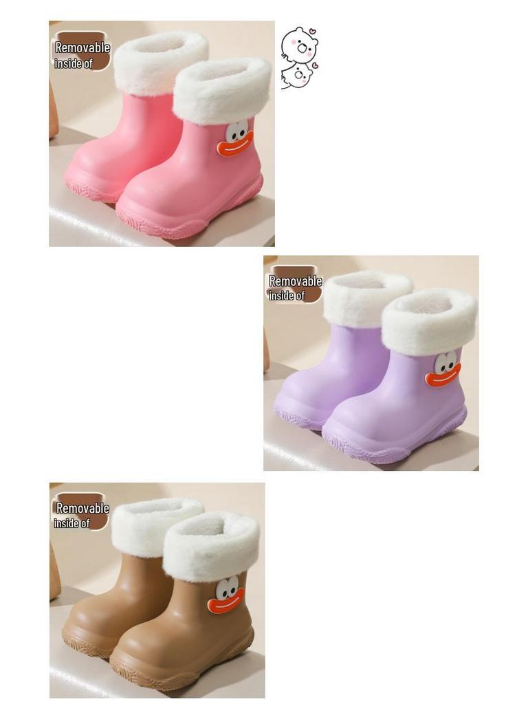 Детские непромокаемые сапоги Dopamine для мальчиков и девочек - Нескользящие, с подкладкой из ЭВА-флиса, Съемные, для детского сада и школы