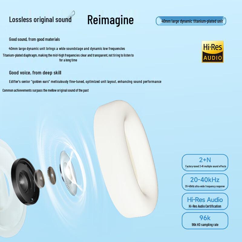 Edifier W800BT Free Active Noise Cancelling Over-Ear Bluetooth Headphones