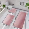 3pcs Soft and Absorbent Memory Foam Bath Mat - Non-Slip, Machine Washable Rug for Shower, Bathroom, Kitchen, and Bedroom