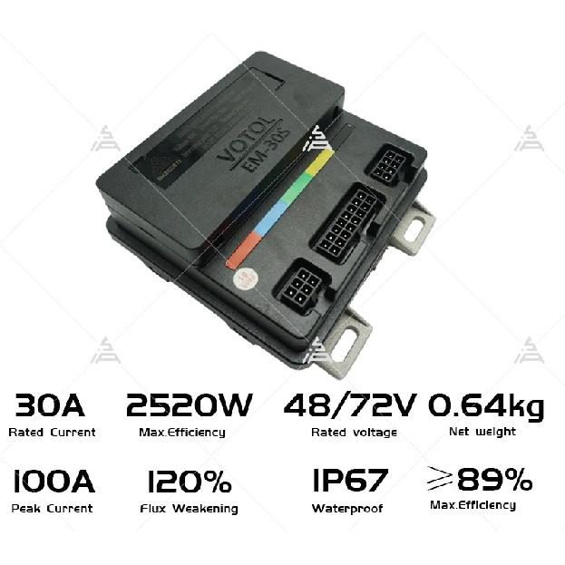 VOTOL Programmable EM30sp 72V 32A 40KPH Controller for Electric Scooter E-Motorcycle