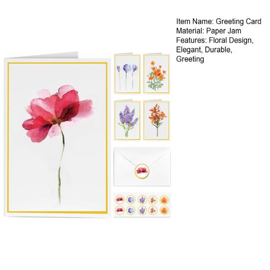 10 шт. открыток с золотым фольгированным цветочным дизайном, поздравительные открытки с конвертами