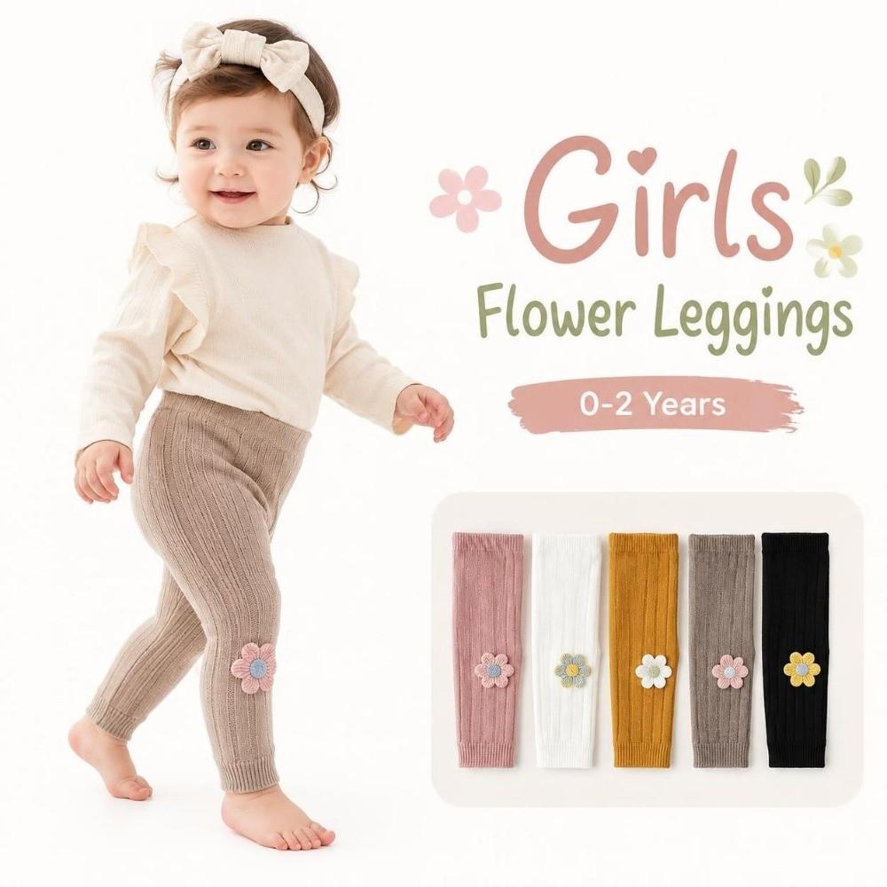Warm Kids Pantyhose Ruffled Children Tights Sweet Girls Flower Leggings  0-2Years