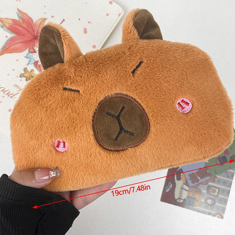 Capibara плюшевый пенал мультфильм Capybara большой емкости пенал для ручек канцелярские принадлежности сумка косметичка