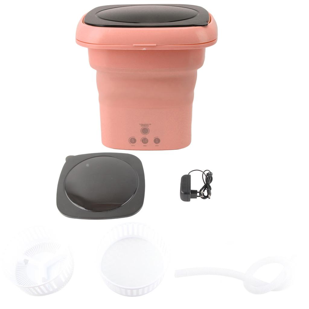 Foldable Washing Machine Mini Portable Bucket Laundry Washer with Black Lid for RV Travel Apartment