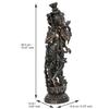 Handcrafted Polyresin Bronze Finish Lord Krishna Idol Playing Flute & Standing On Lotus Flower Statue For Pooja Room, Home, Living Room, Office Decor