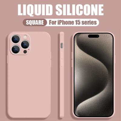 Роскошный квадратный жидкий силиконовый мягкий чехол для iPhone 16 15 14 Pro Max 12 11 iPhone X XS Max XR 7 8 Plus противоударный защитный чехол для телефона