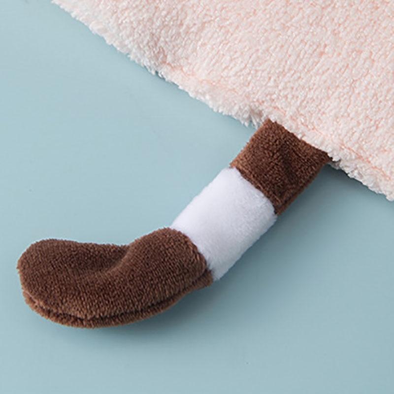 Strong Absorbent Hanging Cat Embroidery Towel Home Decor Dual-use Coral Velvet Hand Towel Bathroom Supplies Towel