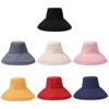 Portable Women With Windproof Rope Wide Brim Big Visors Bucket Hat Beach Cap Sun Hat Fisherman Cap