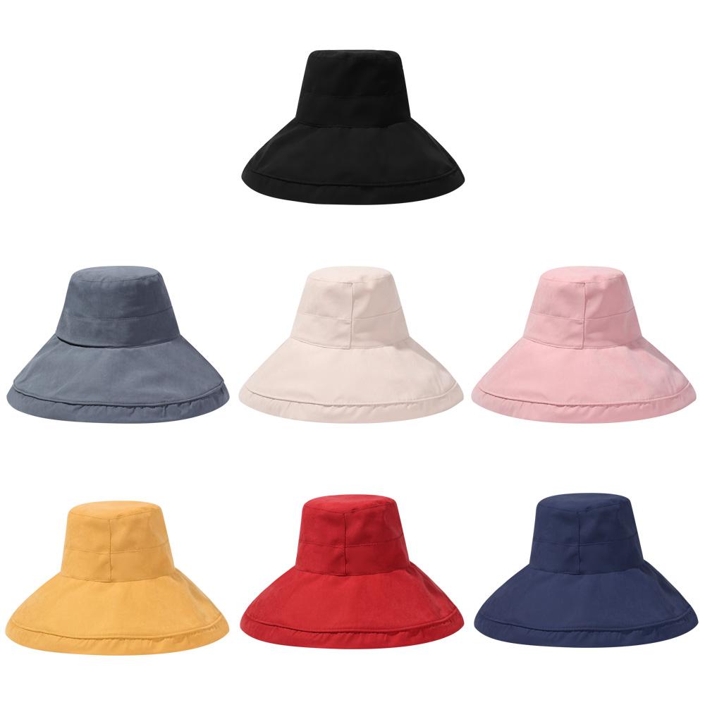 Portable Women With Windproof Rope Wide Brim Big Visors Bucket Hat Beach Cap Sun Hat Fisherman Cap