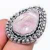 Натуральный камень Розовый Кварц Серебро 925 пробы Ювелирное изделие Кольцо Размер 8 C4f13