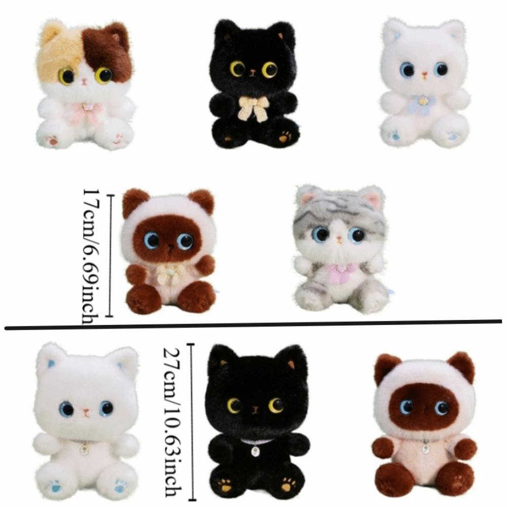 Мягкие игрушки Черный кот Плюшевая игрушка Кавайный кот Настольная кукла Креативная сиамская кошка Кукла Детские подарки