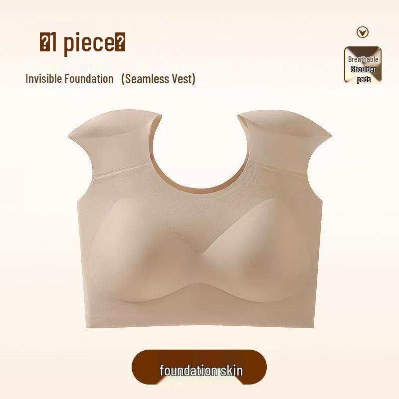 Плечевая накладка под прямым углом Невидимый бюстгальтер: Бесшовный бандаж для груди для женщин, уменьшает внешний вид большой груди