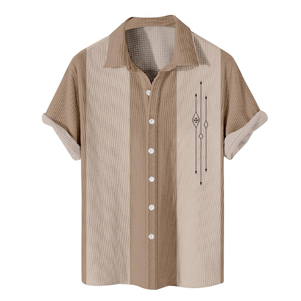 Men's Hawaiian Printed Button Short Sleeve Shirts Men's Casual Fashion Short Sleeve Shirts