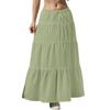 Женские струящиеся расклешенные юбки-макси с оборками и эластичным поясом, элегантные многослойные длинные юбки в стиле бохо