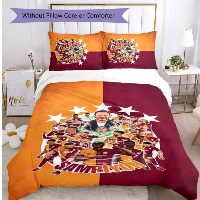 Galatasaray Printed 3PCS Bedding Set Soft Breathable Duvet Cover Pillowcases Set Washable Bedroom Decor Home Gift