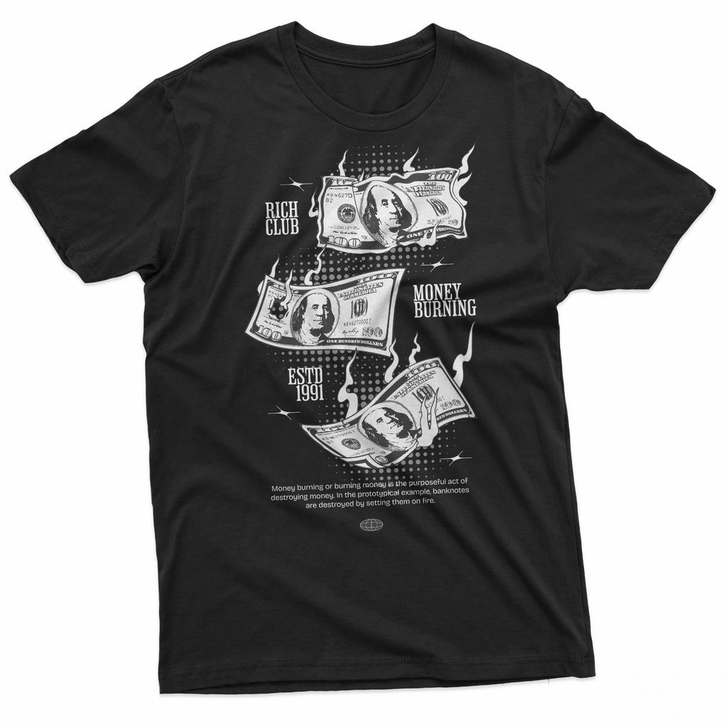 Футболка Streetwear из клуба 'Сжигающие деньги богачи'