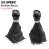 5/6 Speed Gear Shift Knob Lever HandBall Gaiter Boot Leather Cover for Ford Focus 2 MK2 Small Frame 2005 2006 2007 2008