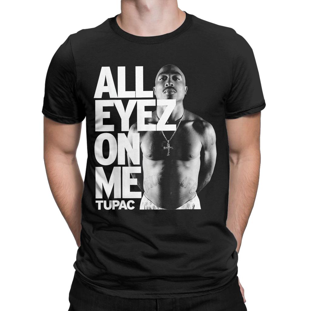 Тупак 2пак All Eyez Музыкальная Футболка Мужская Женская Хлопок Сумасшедшая Футболка Круглый Вырез Хип-Хоп Футболка с Коротким Рукавом Одежда Идея для Подарка