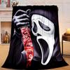 1PC Scr-eam Horror Movie Flannel Blanket Gift, Suitable for Both Men And Women, Soft Ideal for Beds And Sofa, Birthday Or Christmas Gift