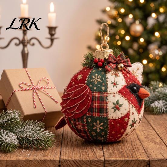Creative Christmas Activity Kits Patchwork Ball DIY Kit, Fabric Ornament Sewing Xmas Quilting Supplies for Beginners Craft Kit Adults, Handmade