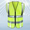 Work Waistcoat Men Women Reflective Vest V-Neck Sleeveless Zipper Placket Breathable Night Safety