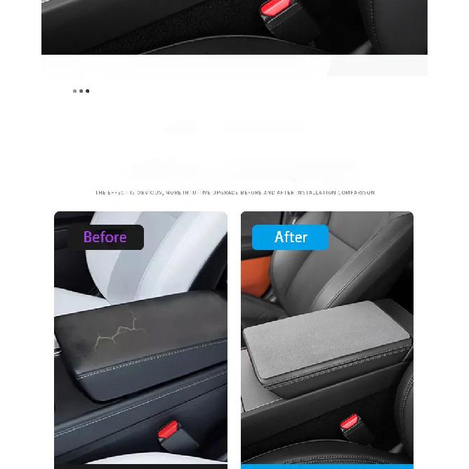 Suede Armrest Box Pad For Tesla's Model 3 Highland 2024-2026 Model Y Juniper 25-26 protective cover central anti slip cover