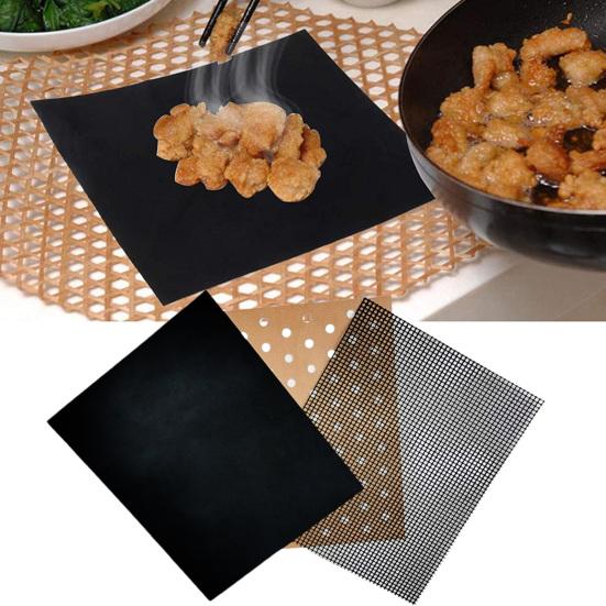 3Pcs Barbecue Mat Fine Hole Even-Heat Easy To Clean High Temperature Resistant Reusable Non-Stick Toaster Oven Mats